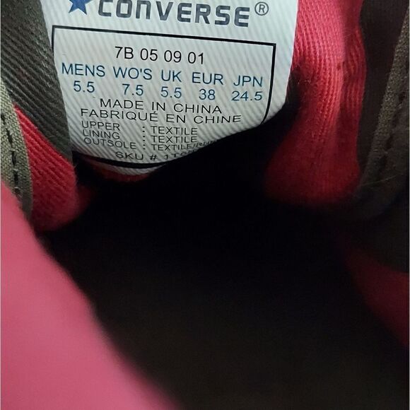 CONVERSE Olive Textured Wool High Top Sneakers Men's 5.5 - Women's 7.5 - Picture 9 of 9